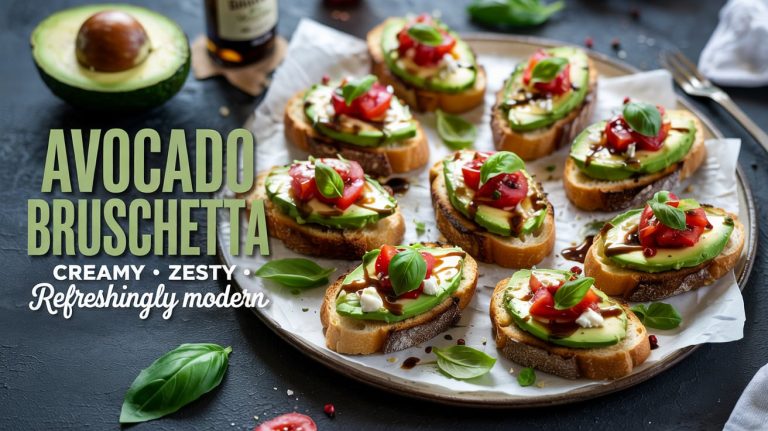 Avocado Bruschetta 🥑🍋🌿🥖 Creamy, Zesty, and Herb-Fresh With a Bright Garlic-Lime Kick on Toasted Bread