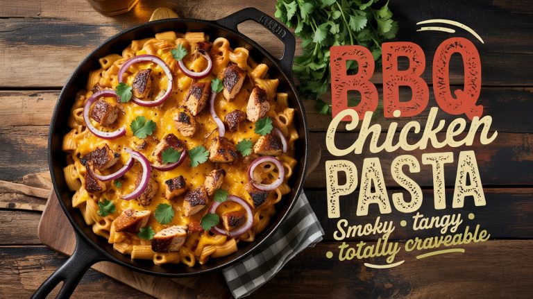 BBQ Chicken Pasta 🍗🔥🧀🍝 Smoky, Saucy, and Packed With Tangy BBQ Flavor and Cheesy Comfort