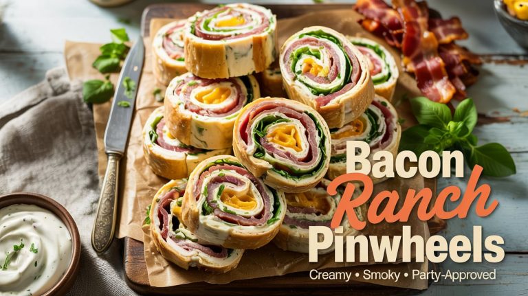 Bacon Ranch Pinwheels 🥓🌿🧀 Creamy, Smoky, and Packed With Ranch Flavor in Every Bite-Sized Swirl