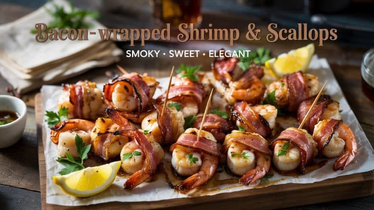 Bacon-Wrapped Shrimp & Scallops 🥓🍤🦪 Smoky, Juicy, and Irresistibly Indulgent