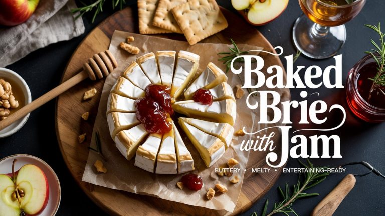 Baked Brie with Jam & Puff Pastry 🧀🍓🥐 Buttery, Gooey, and Wrapped in Sweet-Savory Flaky Goodness