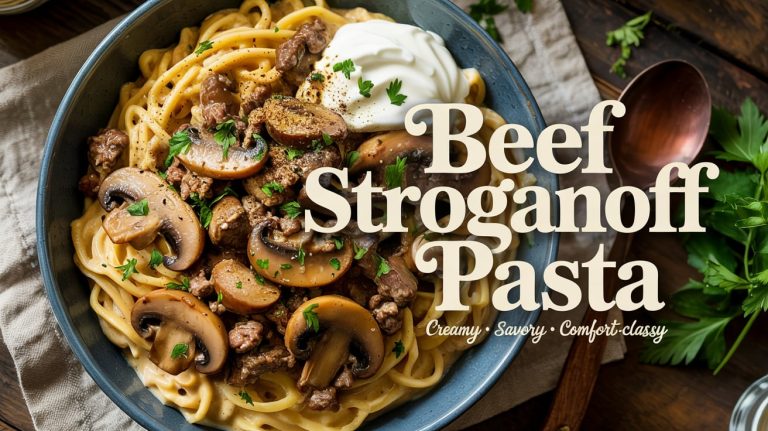 Beef Stroganoff Pasta 🥩🍄🍜🔥 Creamy, Meaty, and Packed With Deep, Umami-Rich Flavor in Every Forkful