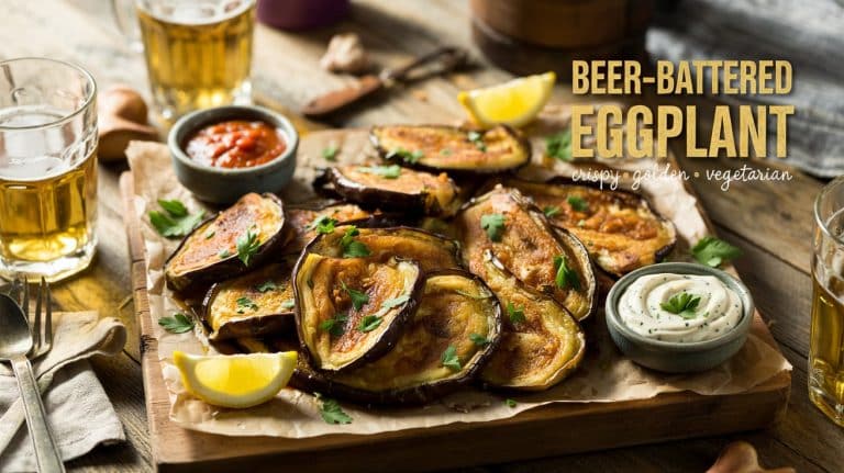 Beer-Battered Eggplant: Crispy, Creamy, and Fried in Golden Beer Crunch