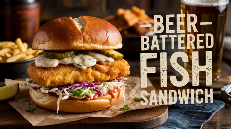 Beer-Battered Fish Sandwich: Crispy, Golden, and Pub-Style Perfect