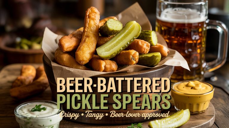 Beer-Battered Pickle Spears: Crispy, Tangy, and Fried to Golden Perfection 🥒🍺