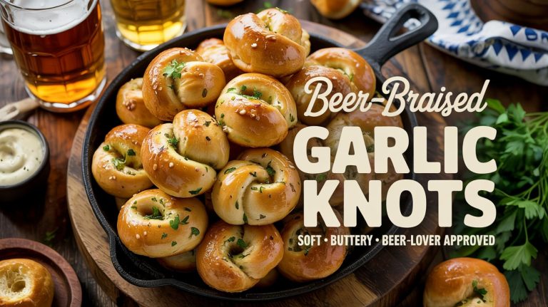 Beer-Braised Garlic Knots: Soft, Buttery, and Soaked in Beer-Garlic Goodness