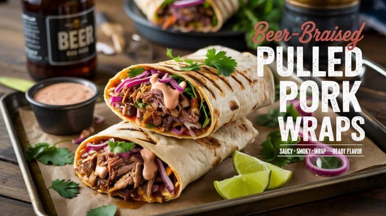Beer-Braised Pulled Pork Wraps: Juicy, Slow-Cooked, and Wrapped in Malty Flavor