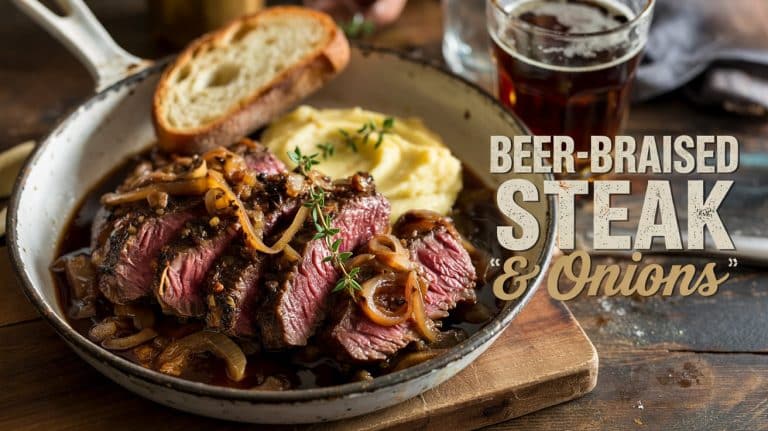 Beer-Braised Steak and Onions: Rich, Tender, and Soaked in Deep Malty Flavor