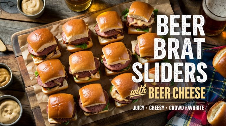 Beer Brat Sliders: Juicy, Cheesy, and Sizzled in Sudsy Flavor
