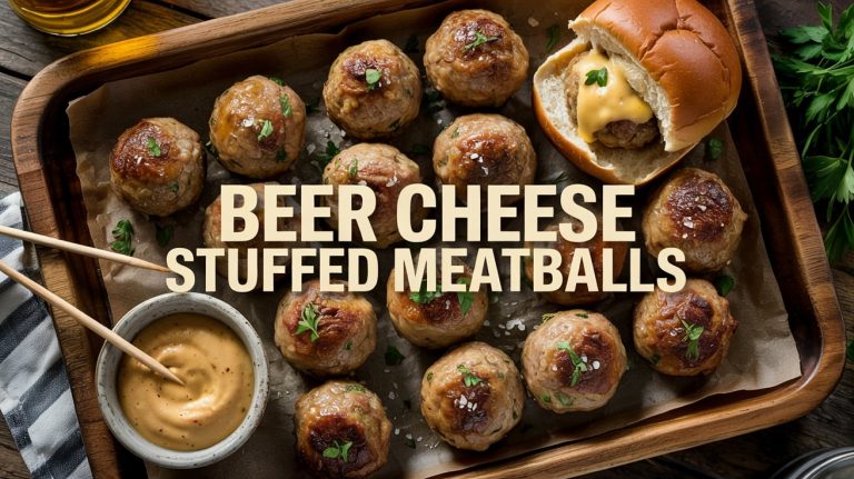 Beer Cheese Stuffed Meatballs 🧀🍺 Juicy, Bold, and Packed With Molten Beer-Cheese Glory