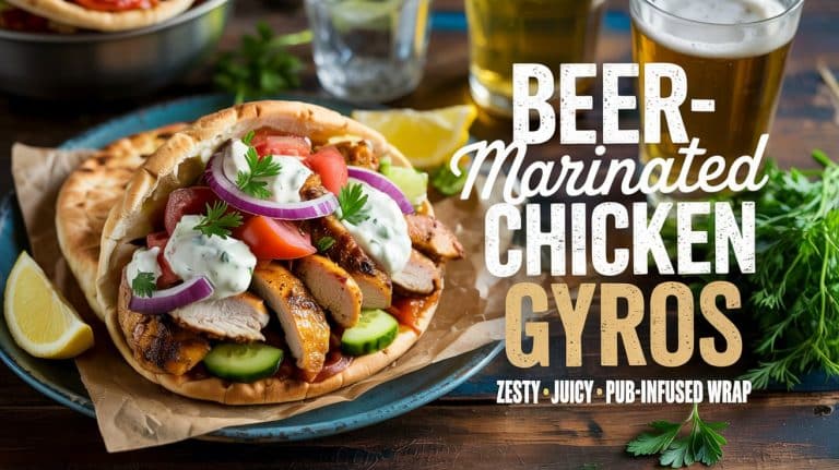 Beer-Marinated Chicken Gyros: Zesty, Juicy, and Wrapped in Beer-Soaked Greek Flavor