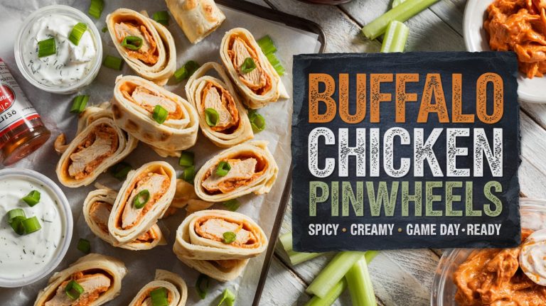 Buffalo Chicken Pinwheels 🌶️🐔🧀 Spicy, Tangy, and Creamy With Bold Buffalo Punch in Every Swirl