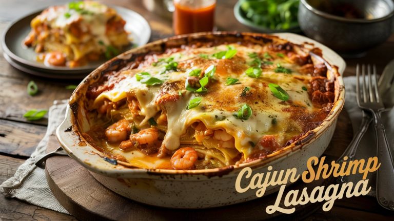 Cajun Shrimp Lasagna 🌶️🦐🧀 Spicy Shrimp, Creamy Cheese, and Bold Cajun White Sauce Baked Into a Golden, Comfort-Packed Lasagna
