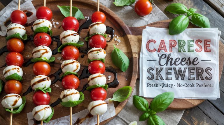 Caprese Cheese Skewers 🍅🧀🌿 Simple, Fresh, and Bursting With Tomato-Basil-Mozzarella Magic