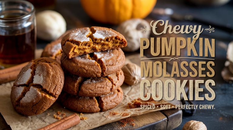 Chewy Pumpkin Molasses Cookies 🎃🍯🍪 Deeply Spiced, Soft, and Perfectly Chewy