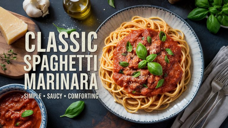 Classic Spaghetti Marinara 🍅🧄🌿🍝 Bright, Saucy, and Comforting With a Deep Tomato-Garlic Base