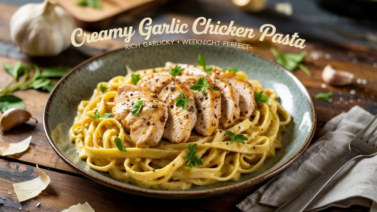 Creamy Garlic Chicken Pasta 🧄🍗🧈🍝 Rich, Velvety, and Packed With Garlic-Loaded Sauce and Tender Seared Chicken