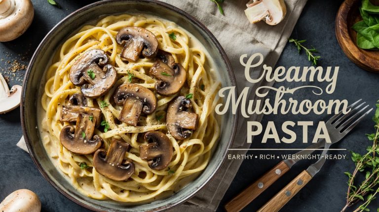 Creamy Mushroom Pasta 🍄🧄🧈🍝 Earthy, Velvety, and Packed With Garlic-Sautéed Mushrooms in a Rich Cream Sauce
