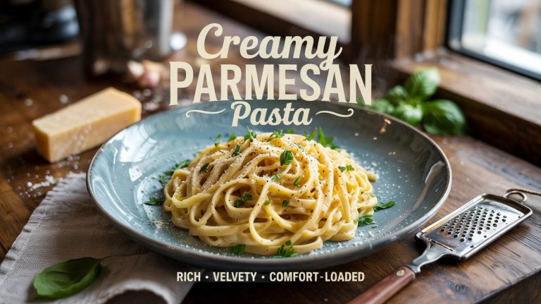 Creamy Parmesan Pasta 🧀🧄🍝 Silky, Savory, and Comforting With Bold Cheese Flavor in Every Glossy Bite