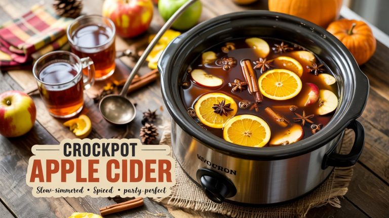 Crockpot Apple Cider 🍎⏳🍂 Slow-Simmered, Spiced, and Perfect for All-Day Sipping