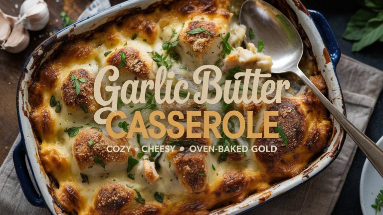 Garlic Butter Casserole 🧄🧈🧀🔥 Buttery, Cheesy, and Golden-Baked With Layers of Garlic Flavor and Cozy Comfort in Every Bite