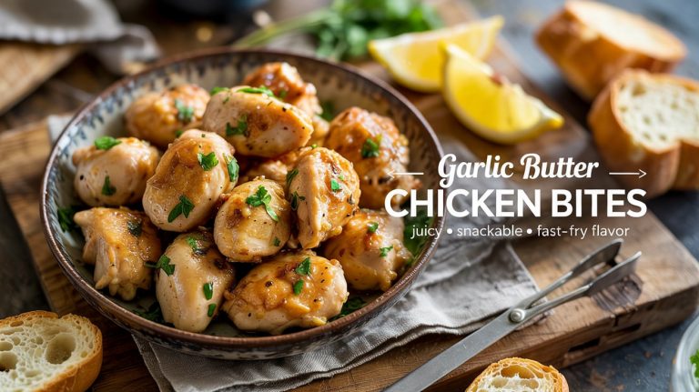 Garlic Butter Chicken Bites 🧄🍗🔥 Juicy, Seared Chicken Chunks Tossed in Garlic Butter and Finished With Lemon and Herbs