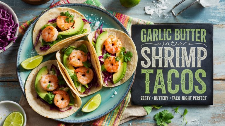 Garlic Butter Shrimp Tacos 🌮🧄🧈🍤 Juicy, Buttery, and Bright With Garlicky Heat, Fresh Slaw, and Creamy Sauce Wrapped in a Warm Tortilla