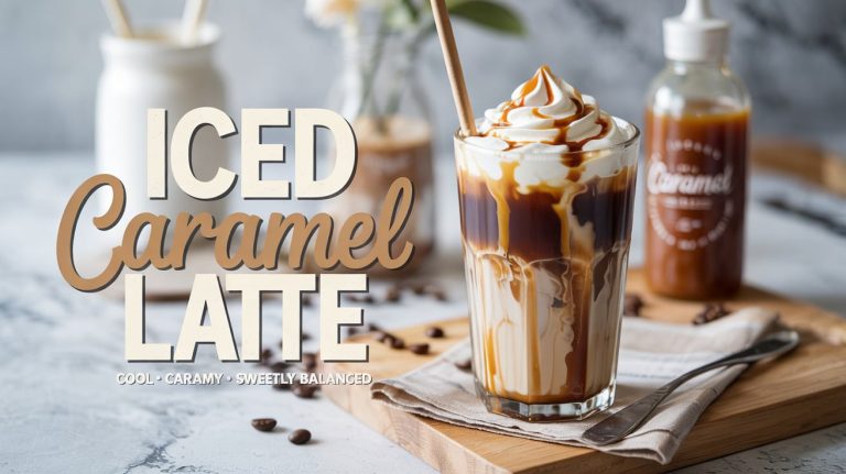 Iced Caramel Latte: Sweet, Creamy, and Coffee-Forward 🍮🧊