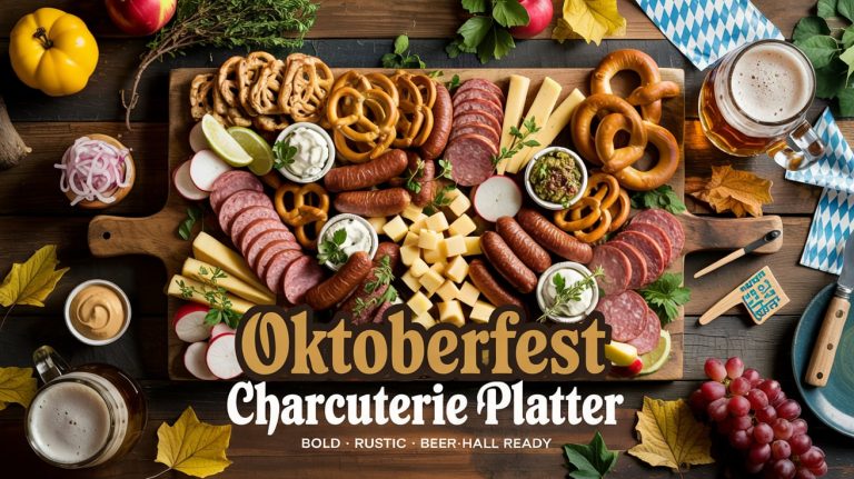 Oktoberfest Charcuterie Platter 🥨🧀🌭🍺 A Festive Spread of German Bites, Beer Pairings, and Big Flavor