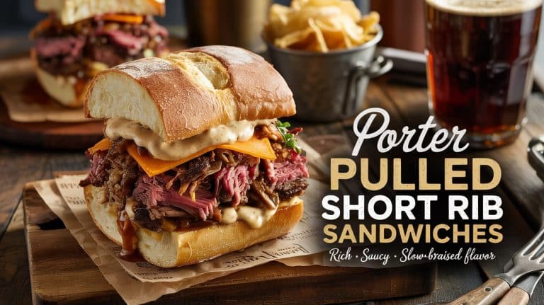 Porter Pulled Short Rib Sandwiches: Tender, Malty, and Falling-Apart Delicious