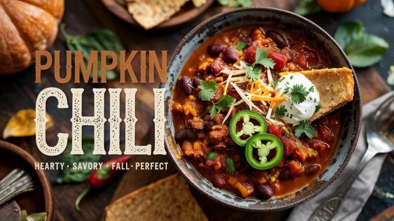 Pumpkin Chili 🎃🌶️🥣 Hearty, Smoky, and Packed With Cozy Fall Flavor