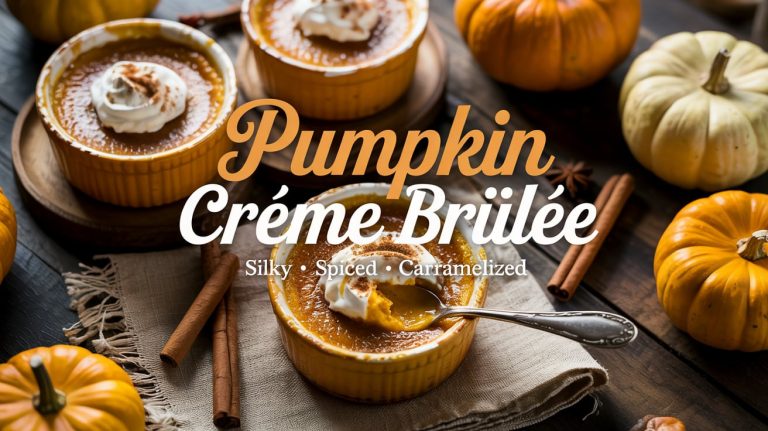 Pumpkin Crème Brûlée 🎃🔥🍮 Silky, Spiced, and Crowned With a Shattering Sugar Top