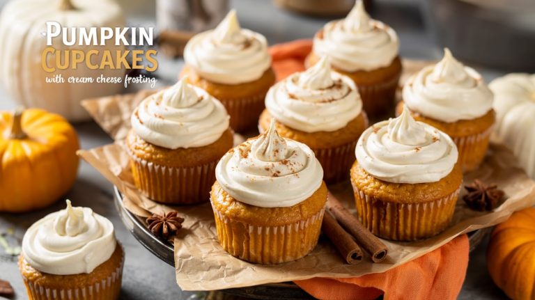 Pumpkin Cupcakes with Cream Cheese Frosting 🎃🧁🥄 Soft, Spiced, and Crowned With Tangy Cream Cheese Bliss