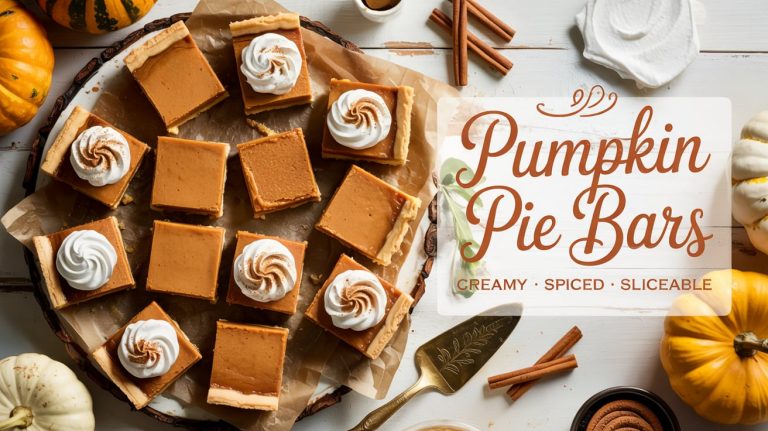 Pumpkin Pie Bars 🎃🥧🍂 Creamy, Spiced, and Easier Than a Full Pie