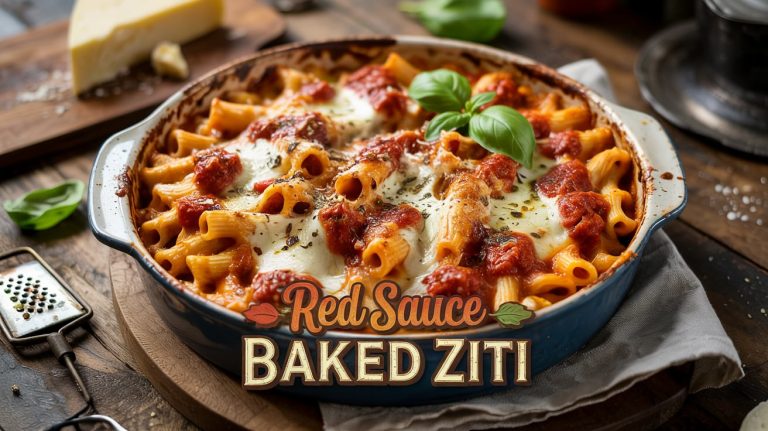 Red Sauce Baked Ziti 🍅🧀🔥 Classic, Cheesy, and Baked to Bubbling Perfection With Rich Tomato Flavor