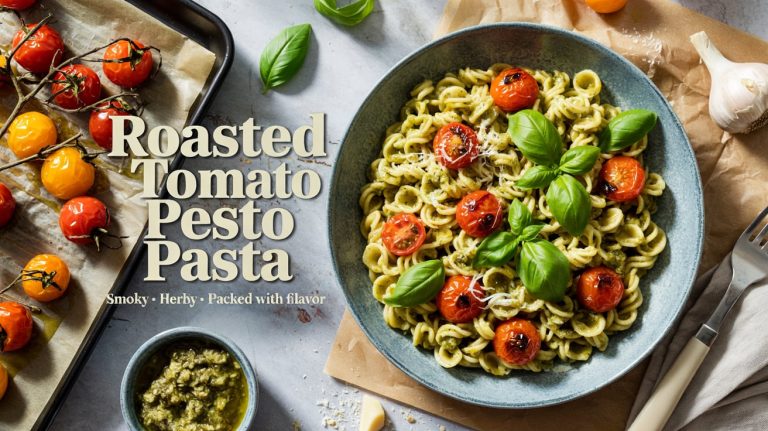 Roasted Tomato Pesto Pasta 🍅🌿🧄🍝 Sweet, Garlicky, and Glossy With Caramelized Tomato Goodness