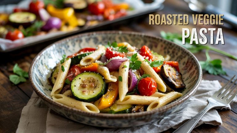 Roasted Veggie Pasta 🍆🌶️🍅🍝 Smoky, Sweet, and Bursting With Charred Veggies and Olive Oil-Rich Flavor