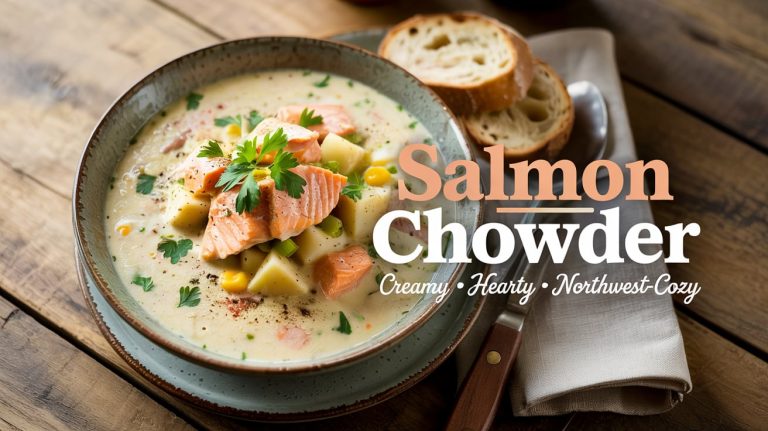 Salmon Chowder 🐟🥔🧄 Creamy, Hearty, and Packed With Smoky, Briny Depth and Cozy Texture