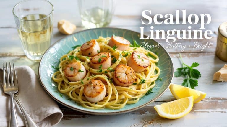 Scallop Linguine with White Wine 🍝🦪 Bright, Briny, and Silky With a Garlic-Butter Wine Pan Sauce