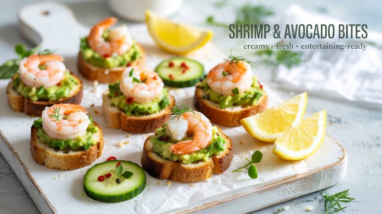 Shrimp & Avocado Bites 🥑🍤🍋🌿 Creamy, Zesty, and Bite-Sized With Chilled Shrimp and Bright Citrus Over Silky Avocado