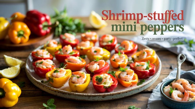 Shrimp-Stuffed Mini Peppers 🌶️🍤🧄🧀 Creamy, Zesty, and Bite-Sized With Juicy Shrimp and a Bold, Cheesy Filling