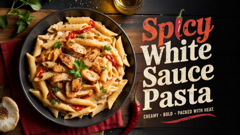 Spicy White Sauce Pasta 🌶️🧄🧈🔥 Creamy, Bold, and Laced With Heat in a Garlicky Cheese Sauce That Bites Back