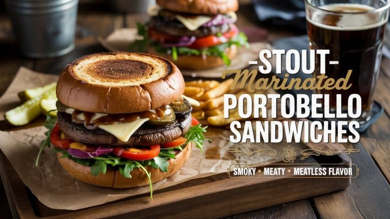 Stout-Marinated Portobello Sandwiches: Smoky, Juicy, and Soaked in Dark Beer Umami