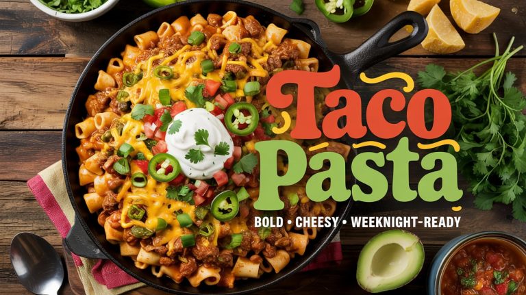 Taco Pasta 🌮🥩🧀🍅 Bold, Cheesy, and Packed With Taco Flavor in a One-Pot Pasta Twist