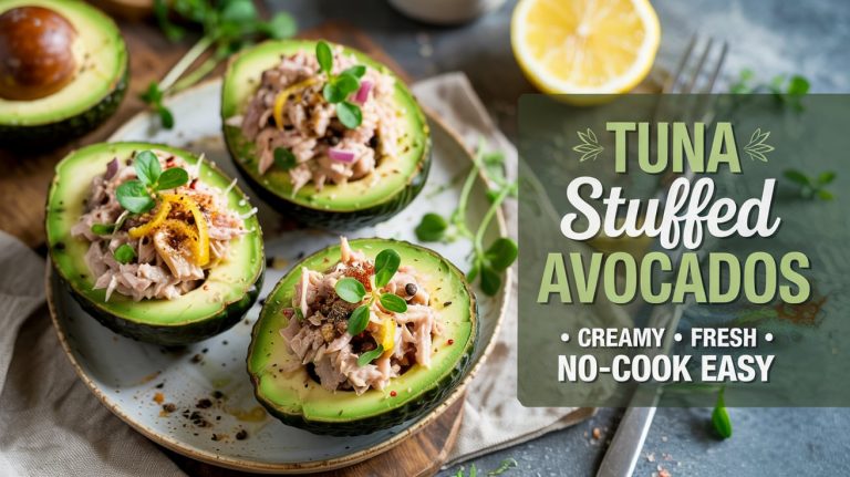 Tuna Stuffed Avocados 🥑🐟🌶️ Creamy Avocados Loaded With Zesty, Spicy Tuna Salad and Crunchy Veggies
